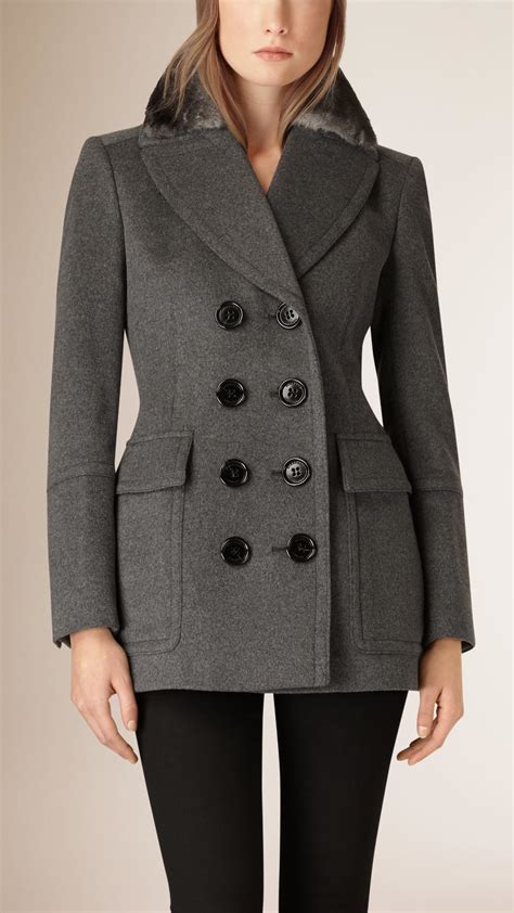 grey jacket burberry olive collar|Burberry wool coats for women.